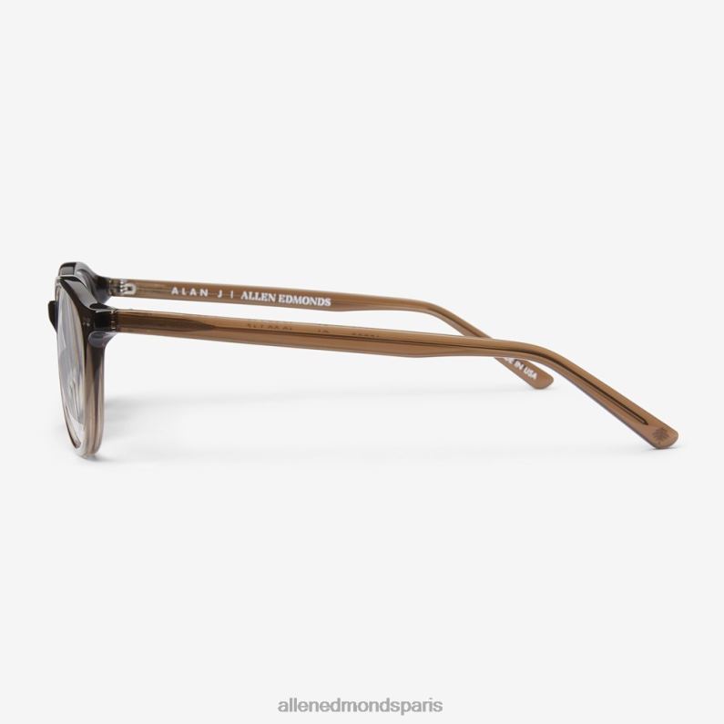Allen Edmonds unisexe lunettes de lecture à monture ronde par alan j collection J248F373 fondu marron/cristal