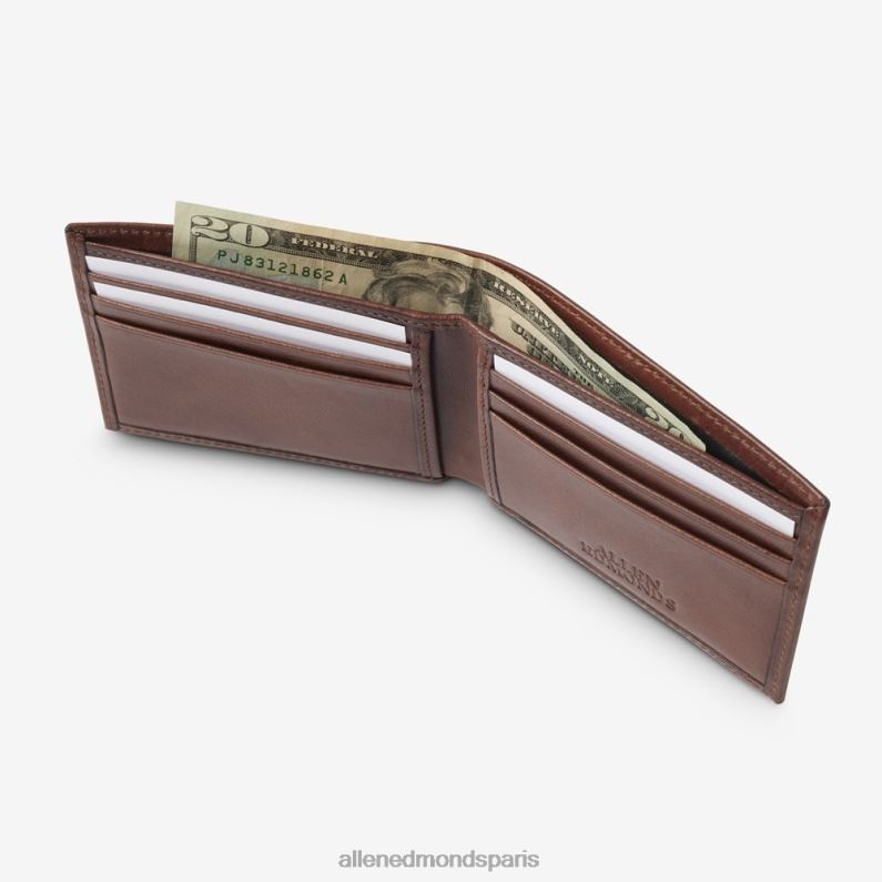 Allen Edmonds unisexe portefeuille mince à deux volets J248F323 cuir marron