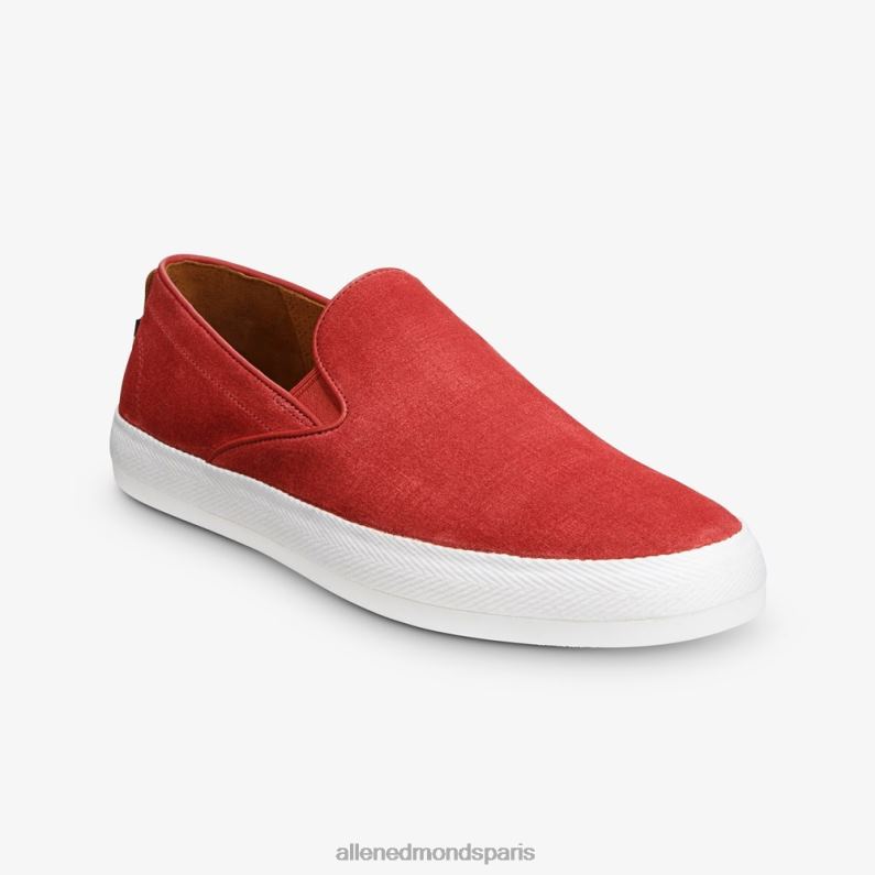 Allen Edmonds Hommes slip de plage holden J248F386 daim rouge carmin