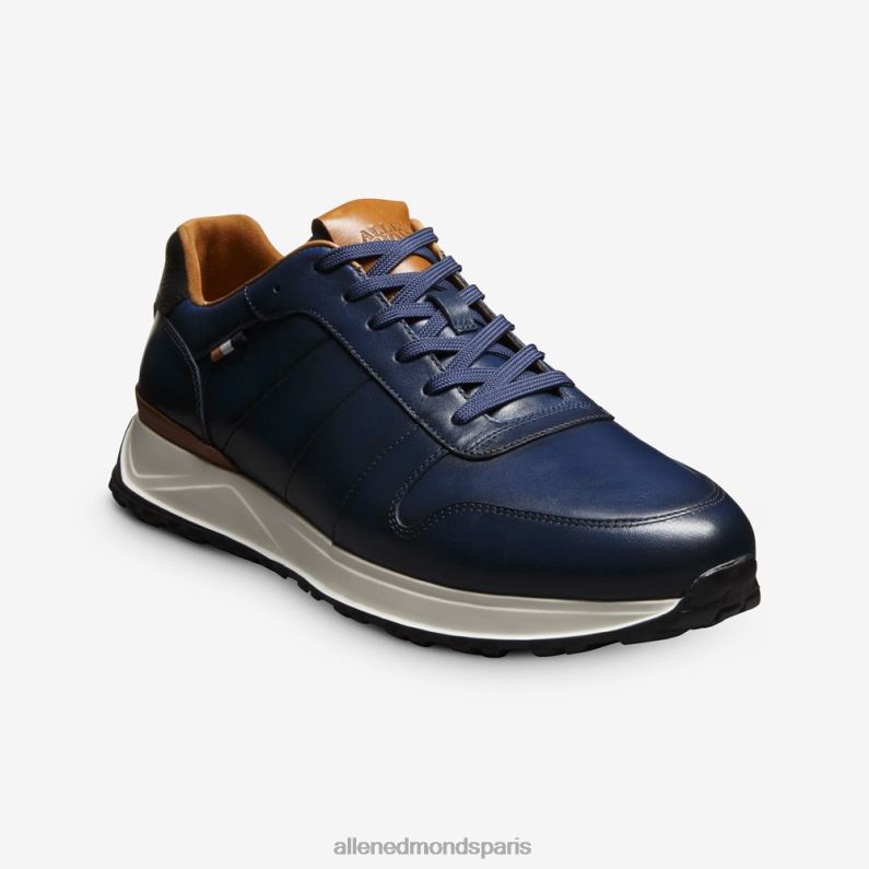 Allen Edmonds Hommes baskets Lawson à lacets J248F53 cuir marine