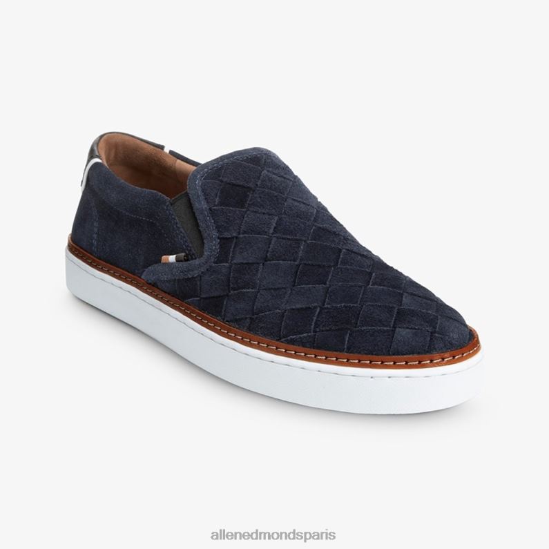Allen Edmonds Hommes baskets à enfiler tissées alpha J248F316 daim bleu marine
