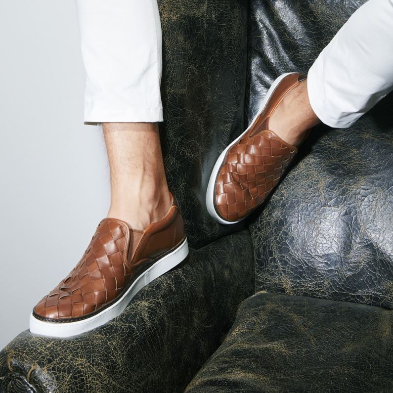 Allen Edmonds Hommes baskets à enfiler tissées alpha J248F46 bronzer