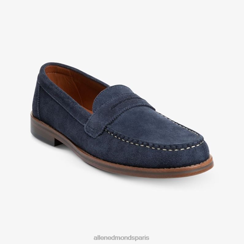 Allen Edmonds Hommes mocassins dylan penny J248F350 daim bleu marine
