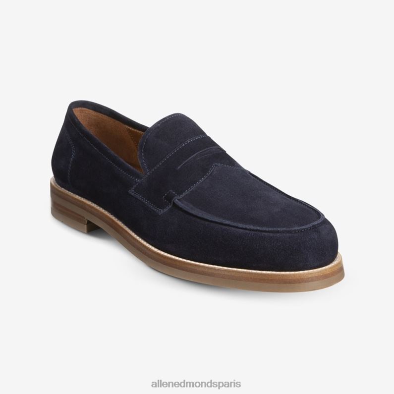 Allen Edmonds Hommes mocassins newton J248F384 daim bleu marine