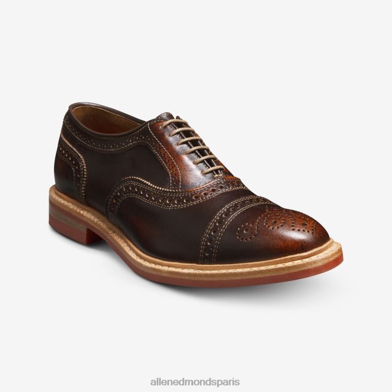 Allen Edmonds Hommes strandmok oxford à bout droit avec semelle en caoutchouc dainite J248F224 brun