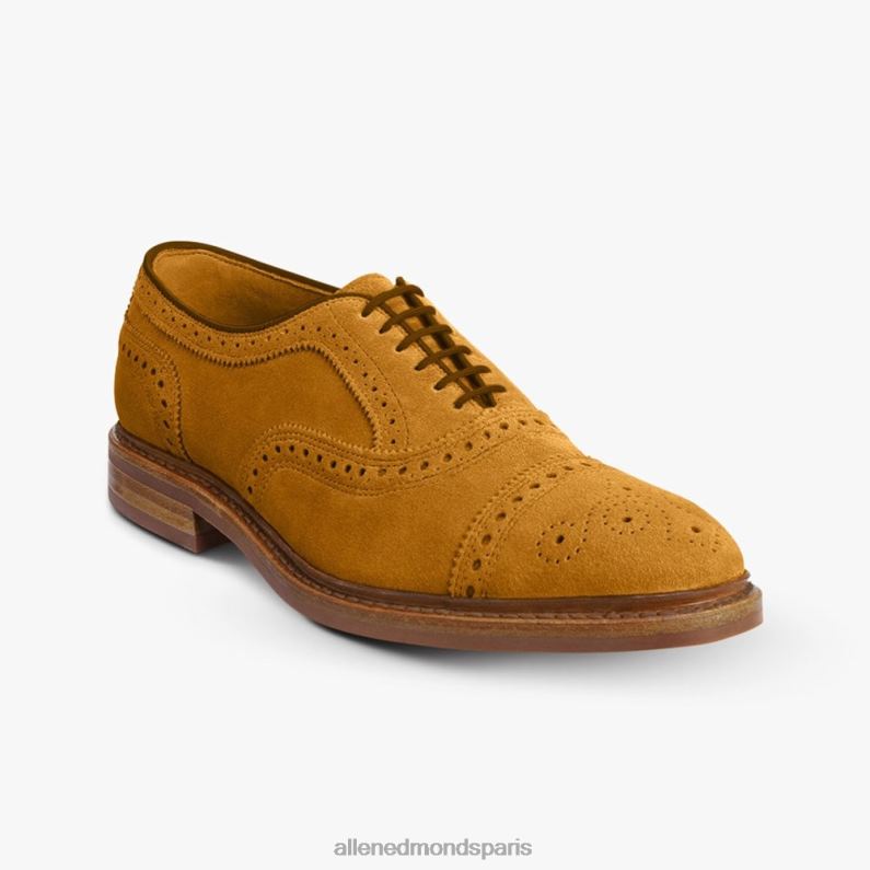 Allen Edmonds Hommes strandmok oxford à bout droit avec semelle en caoutchouc dainite J248F247 daim curcuma