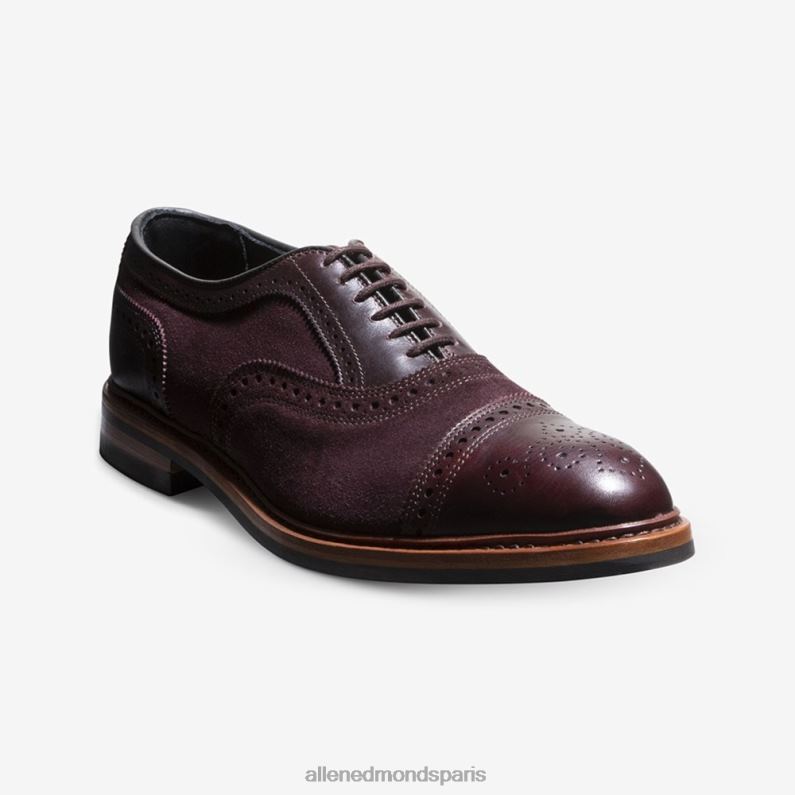 Allen Edmonds Hommes strandmok oxford à bout droit avec semelle en caoutchouc dainite J248F249 daim bordeaux
