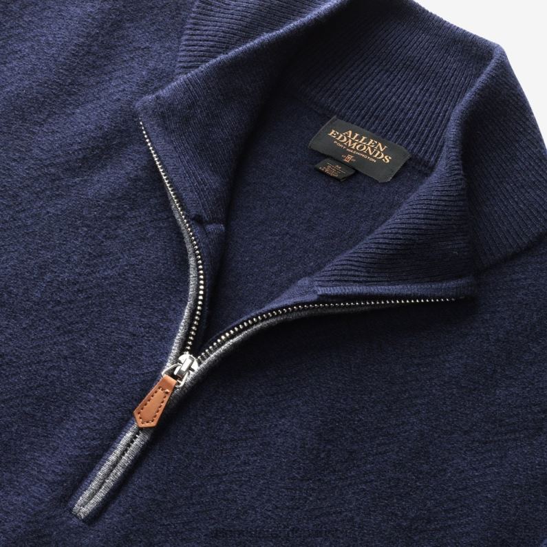 Allen Edmonds unisexe pull zippé en laine et cachemire J248F191 marine