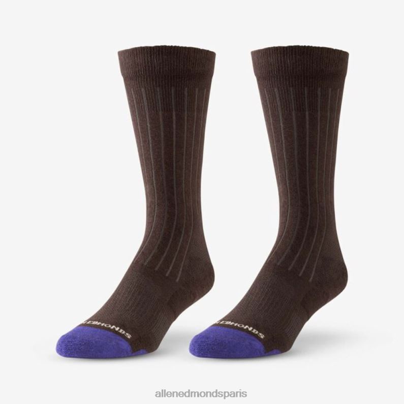 Allen Edmonds unisexe chaussettes habillées air mi-mollet en coton J248F180 brun