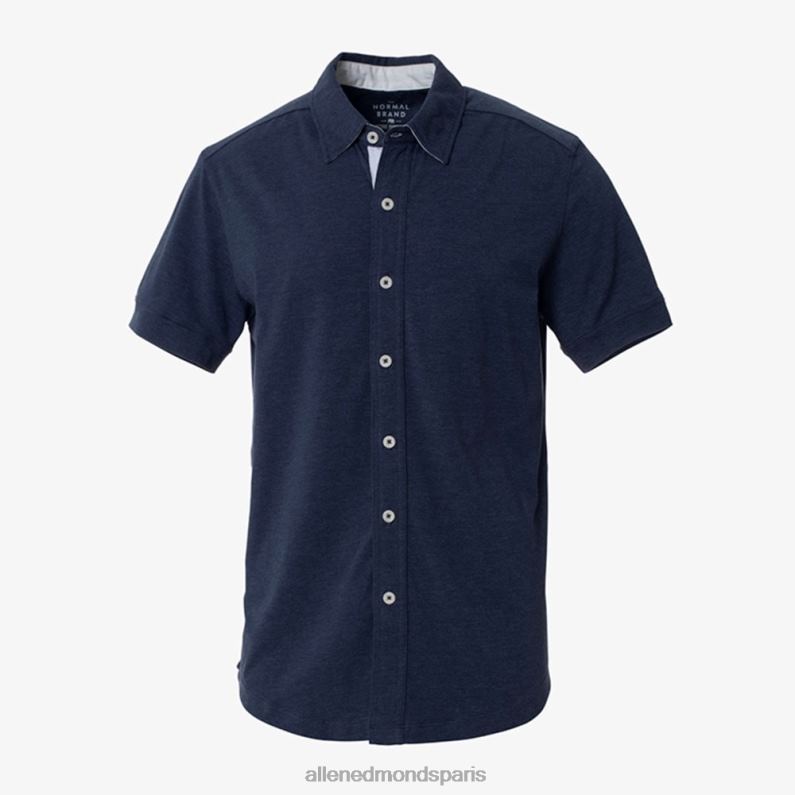 Allen Edmonds unisexe chemise boutonnée active à manches courtes J248F204 marine
