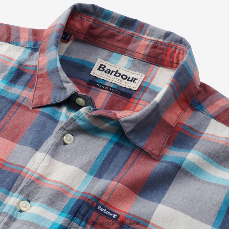 Allen Edmonds unisexe chemise à manches courtes barbour langstone J248F218 bleu