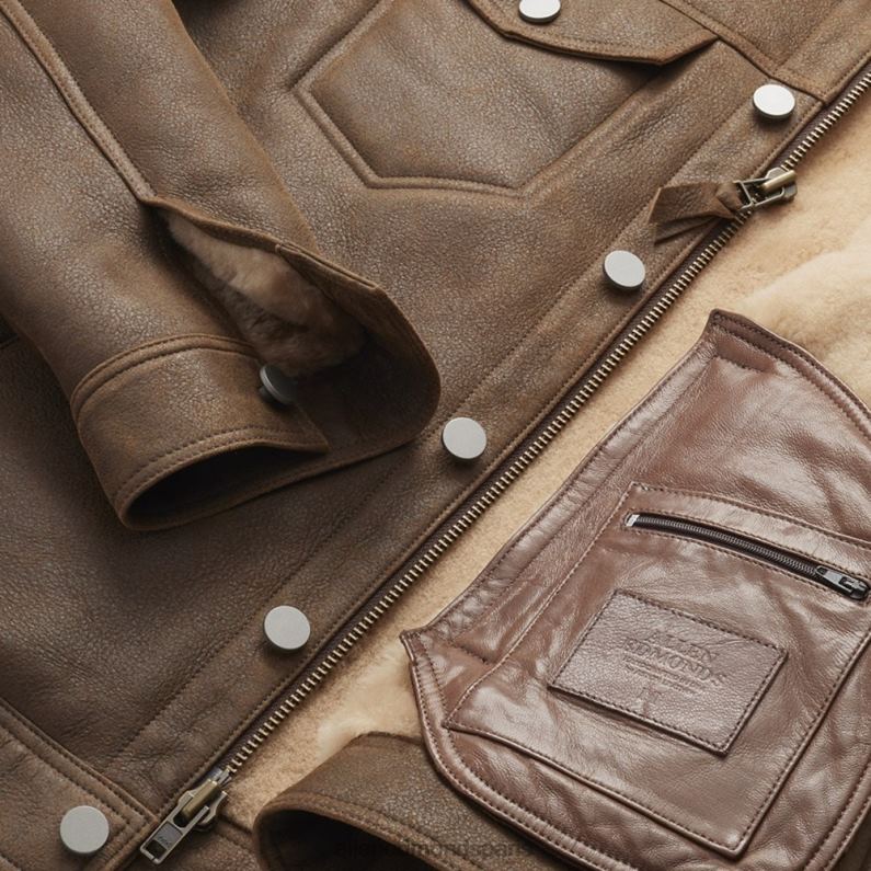 Allen Edmonds unisexe veste camionneur en peau lainée J248F190 brun