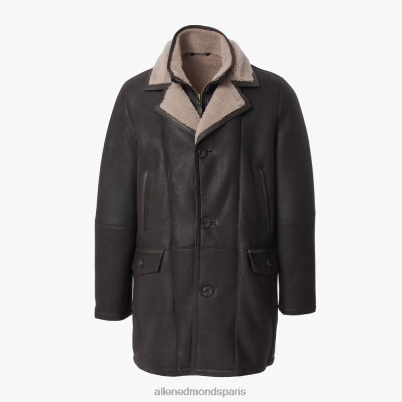 Allen Edmonds unisexe veste en shearling soyeux J248F166 marron